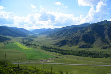 Altai mountains pass high altitude view