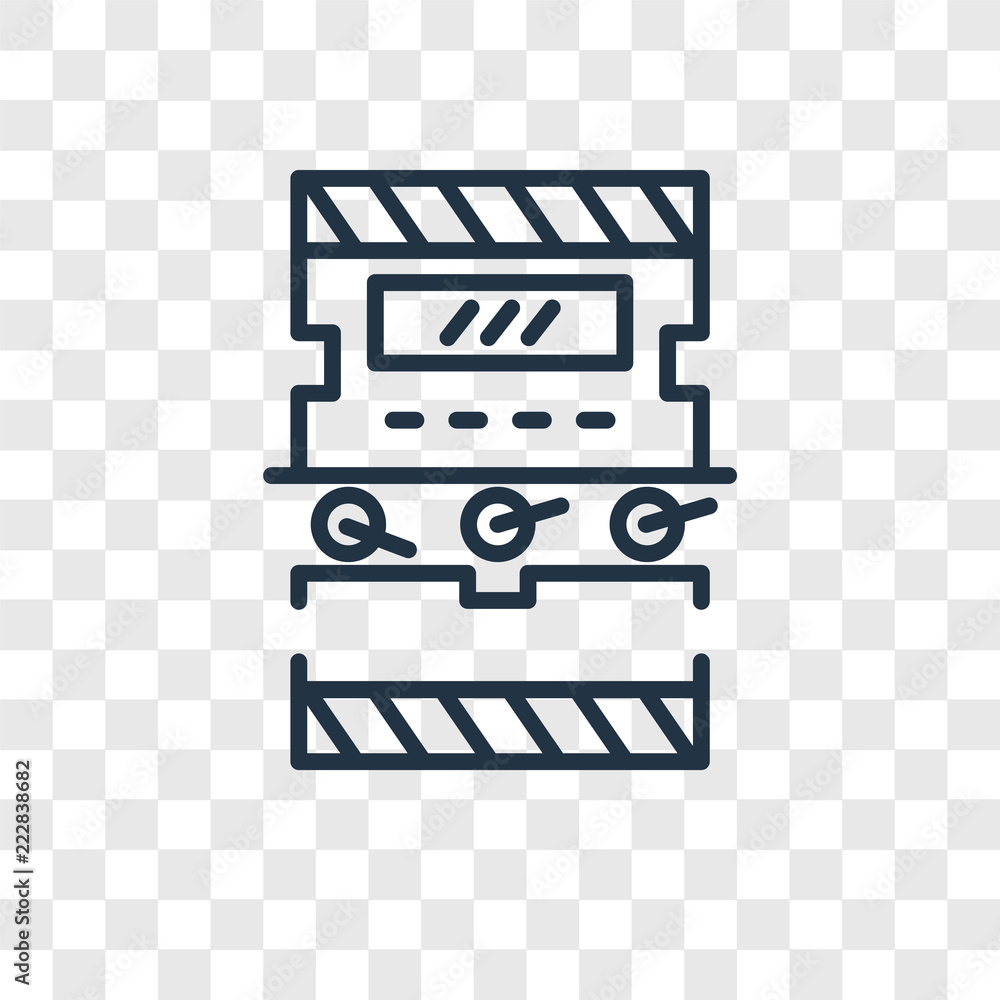 Poster machine vector icon isolated on transparent background, machine logo design