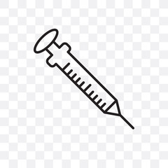 syringe icon isolated on transparent background. Simple and editable syringe icons. Modern icon vector illustration.