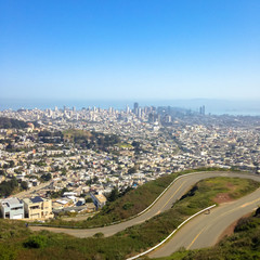 Naklejka premium San Francisco, CA, USA, San Francisco view from Twin Peaks. 