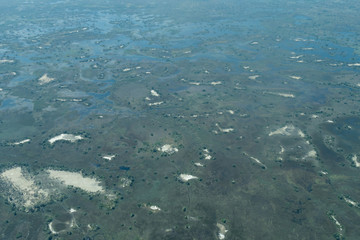 Aerial view of the Okavango Delta, Botswana
