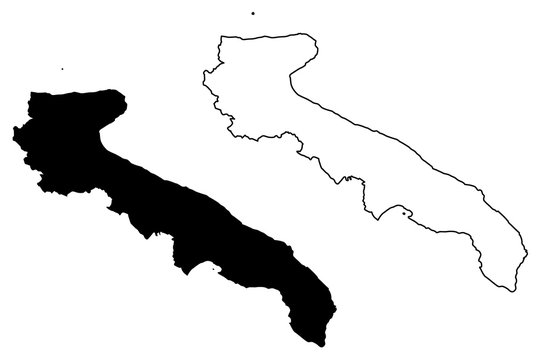 Apulia (Autonomous region of Italy) map vector illustration, scribble sketch Apulia map