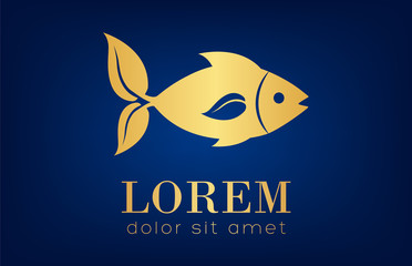 Fish logo vector. Underwater animals.