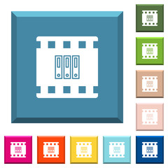 Archive movie white icons on edged square buttons