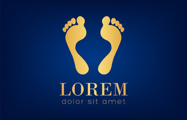 Foot logo. Human footprint vector.