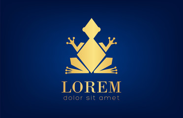 Fototapeta premium frog logo - animal amphibians vector