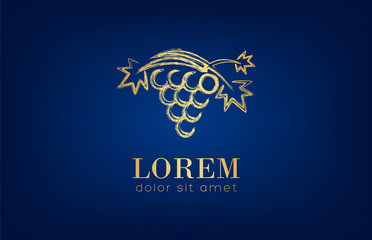 Grapes logo.  Fruit vector