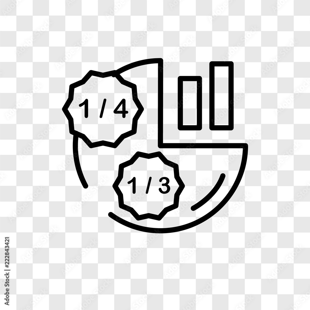 Poster pie chart vector icon isolated on transparent background, pie chart logo design