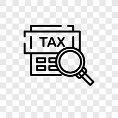 Taxes vector icon isolated on transparent background, Taxes logo design