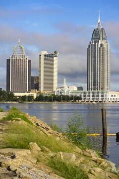 Mobile Alabama Downtown City Skyline Gulf Coast Seaport