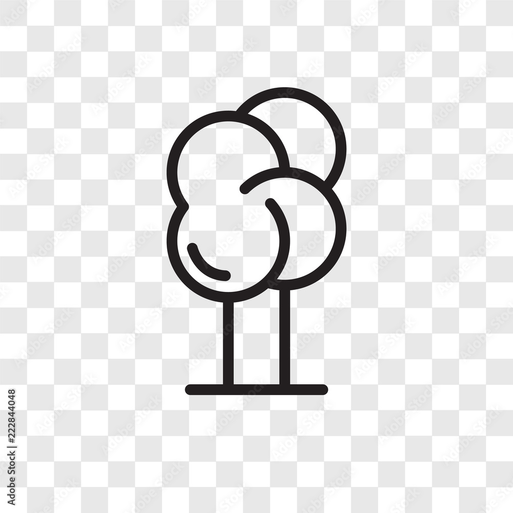 Poster tree vector icon isolated on transparent background, tree logo design