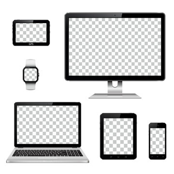 Modern technology devices with transparent wallpaper screen