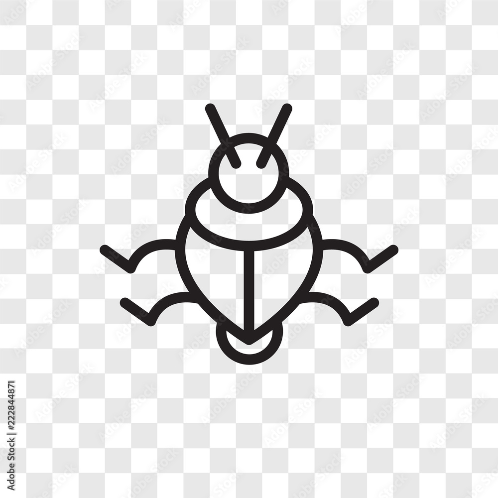 Poster bug vector icon isolated on transparent background, bug logo design
