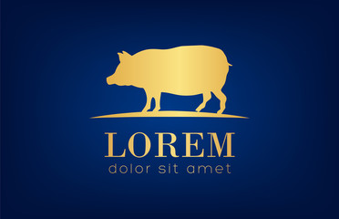 pig logo vector