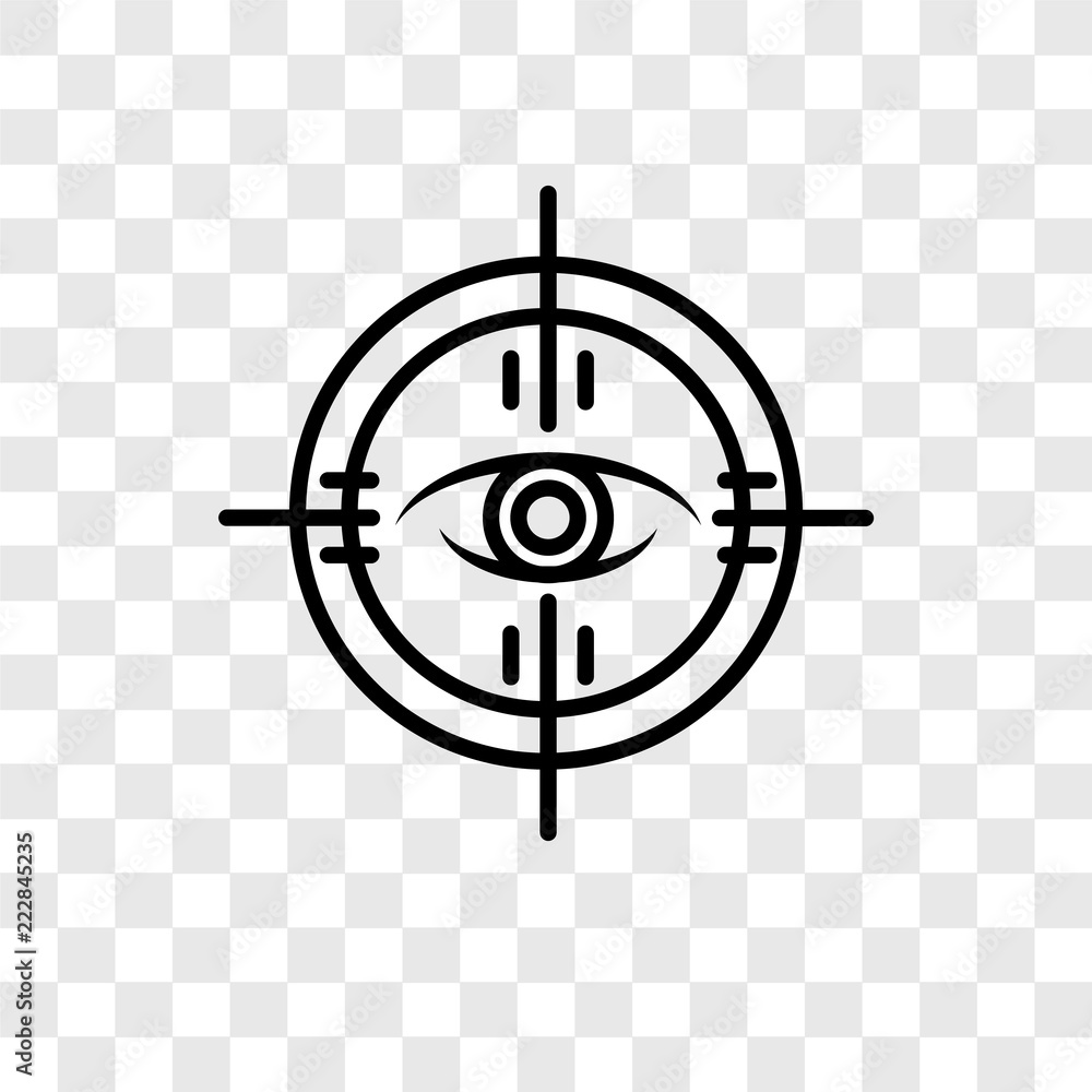 Poster eye scan vector icon isolated on transparent background, eye scan logo design