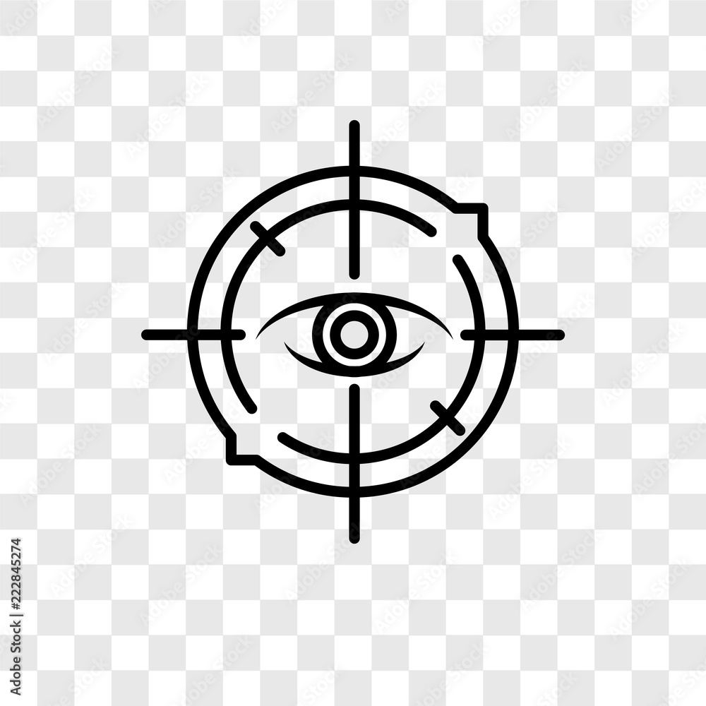 Poster eye scan vector icon isolated on transparent background, eye scan logo design