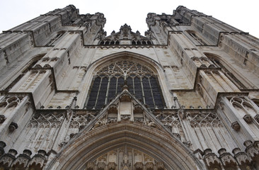 The Cathedral of St. Michael and St. Gudula on the Treurenberg Hill in Brussels, Belgium.