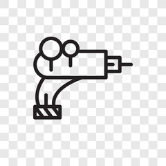 Driller vector icon isolated on transparent background, Driller logo design