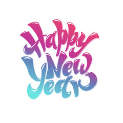 Happy New 2019 Year. Holiday Vector lettering Illustration With Lettering Composition and Burst Vintage Festive Label