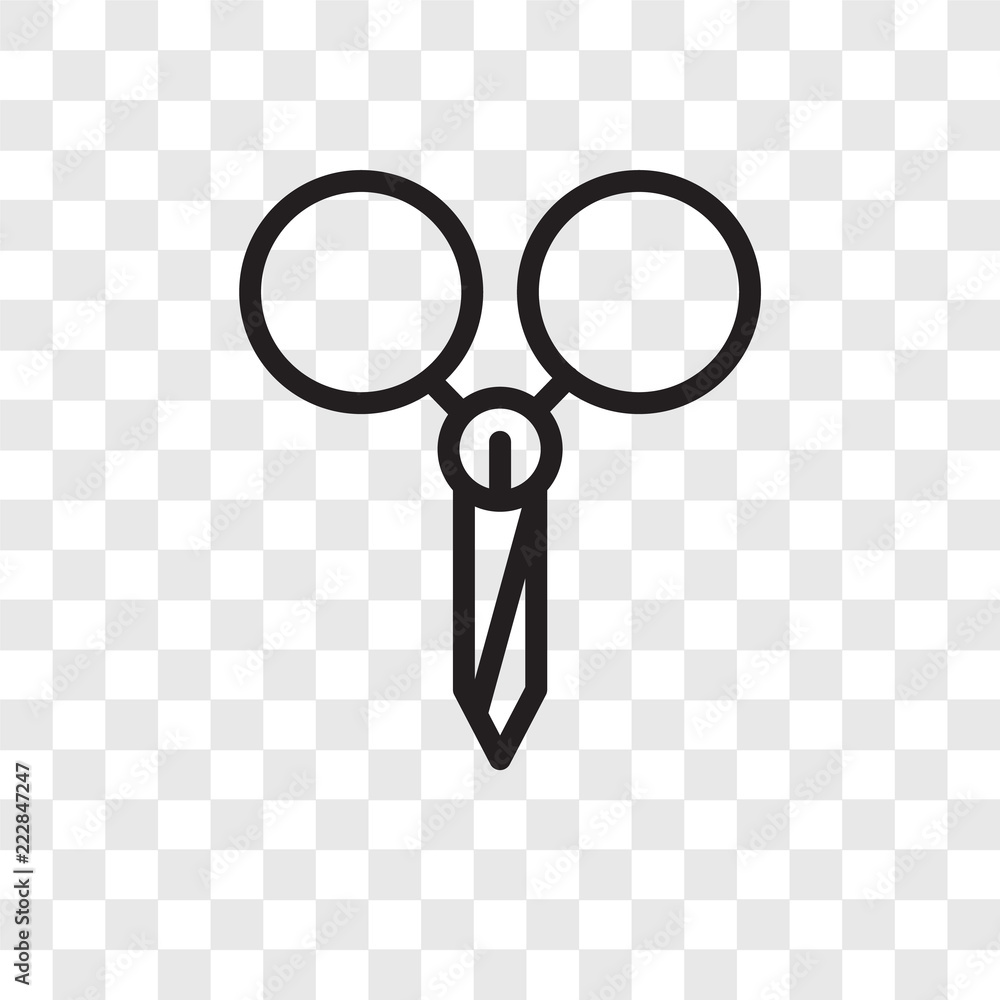 Poster scissors vector icon isolated on transparent background, scissors logo design