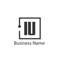 Initial Letter IU Logo Template Design