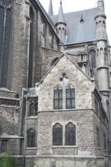 Fototapeta na wymiar Exterior details of an old church in Brussels, Belgium
