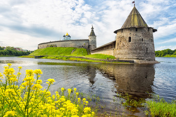 Fototapeta na wymiar Ancient Kremlin in summer day, Pskov, Russia