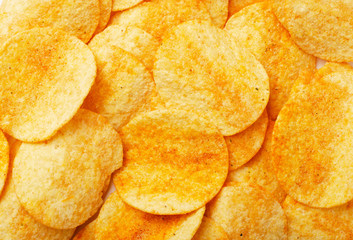 Potato chips as background