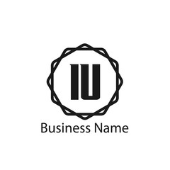 Initial Letter IU Logo Template Design