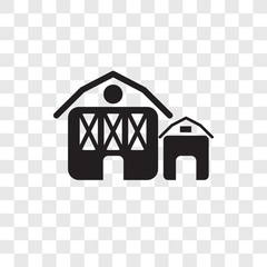 Barn vector icon isolated on transparent background, Barn logo design