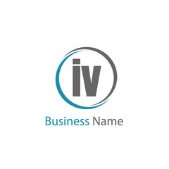 Initial Letter IV Logo Template Design