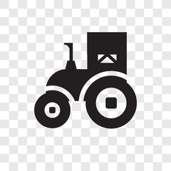 Tractor vector icon isolated on transparent background, Tractor logo design
