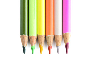 Colored pencils isolated against a white background.