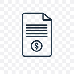 invoice icon isolated on transparent background. Simple and editable invoice icons. Modern icon vector illustration.