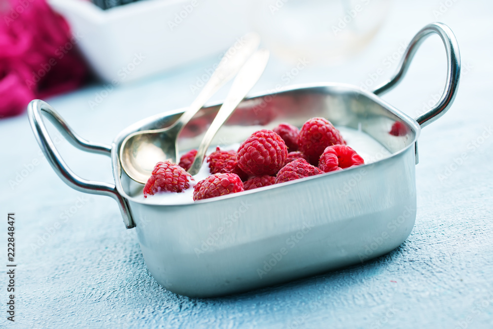 Canvas Prints desert with raspberry