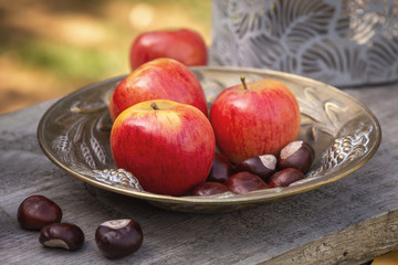 King of the Pippins Apples - Apples on a plate 