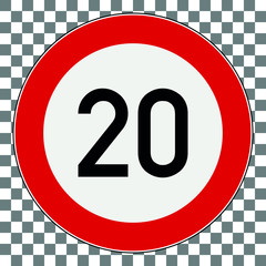 Verkehrsschild Tempolimit Transparent