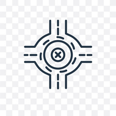 roundabout icon isolated on transparent background. Simple and editable roundabout icons. Modern icon vector illustration.