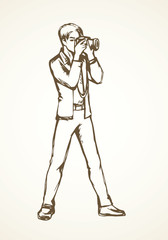 Photographer. Vector drawing