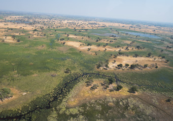 Fototapeta na wymiar Aerial view of the Okavango Delta, Botswana