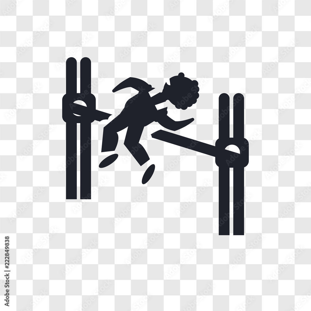 Aufkleber man practicing high jump vector icon isolated on transparent background, man practicing high jump lo