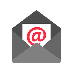 Envelope with paper sheet - concept of email