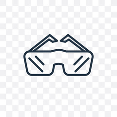 safety glasses icon isolated on transparent background. Simple and editable safety glasses icons. Modern icon vector illustration. - 222849872