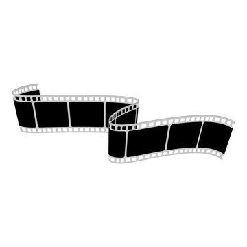 Cinema / movie and photography 35 mm film strip template, vector 3D elements