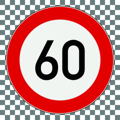 Verkehrsschild Tempolimit Transparent 