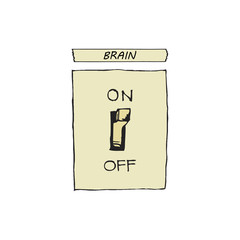 vector illustration of a switch that turns on and off the brains