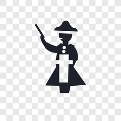 Napoleon figure vector icon isolated on transparent background, Napoleon figure logo design