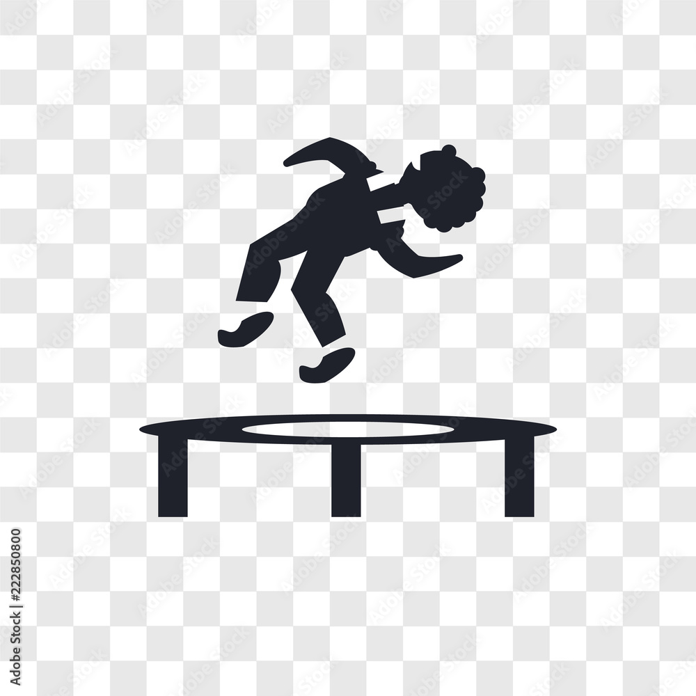 Poster Man Jumping from a trampoline vector icon isolated on transparent background, Man Jumping from a trampoline logo design