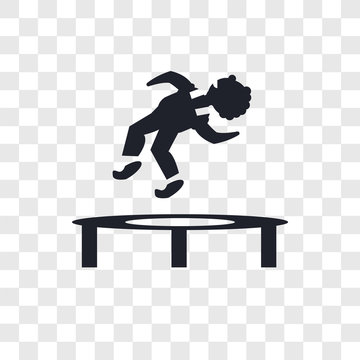 Man Jumping from a trampoline vector icon isolated on transparent background, Man Jumping from a trampoline logo design