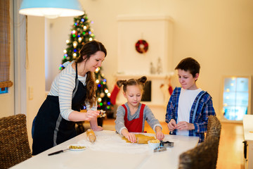 Family baking on Christmas eve